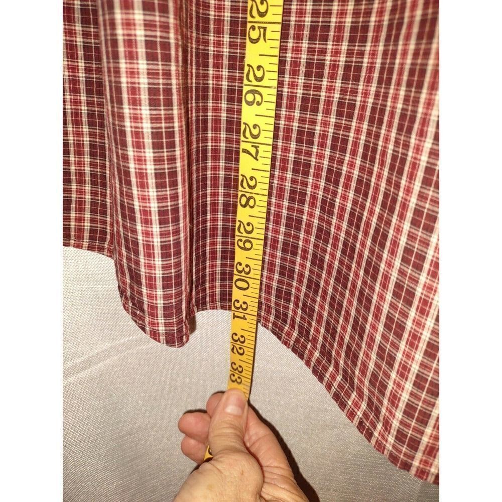 Eddie Bauer Men's D Red Plaid Button Down Long Sleeve Shirt Size XL 100% Cotton - Picture 5 of 6